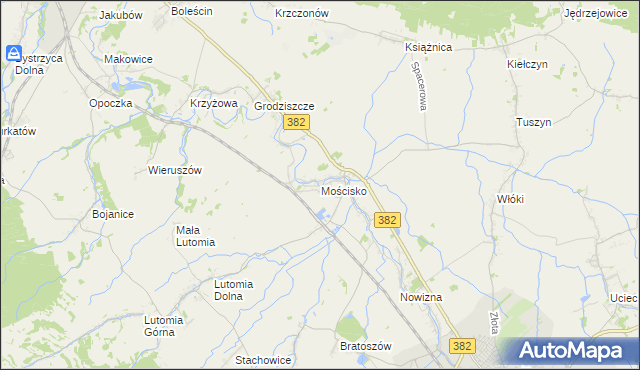 mapa Mościsko gmina Dzierżoniów, Mościsko gmina Dzierżoniów na mapie Targeo