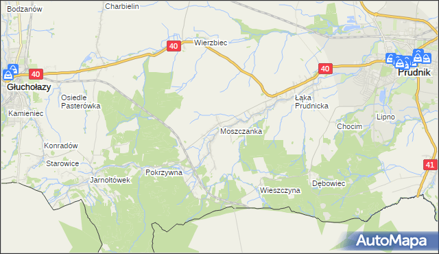 mapa Moszczanka gmina Prudnik, Moszczanka gmina Prudnik na mapie Targeo