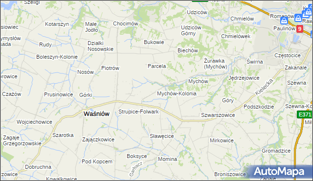 mapa Mychów-Kolonia, Mychów-Kolonia na mapie Targeo