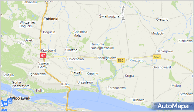 mapa Nasiegniewo, Nasiegniewo na mapie Targeo