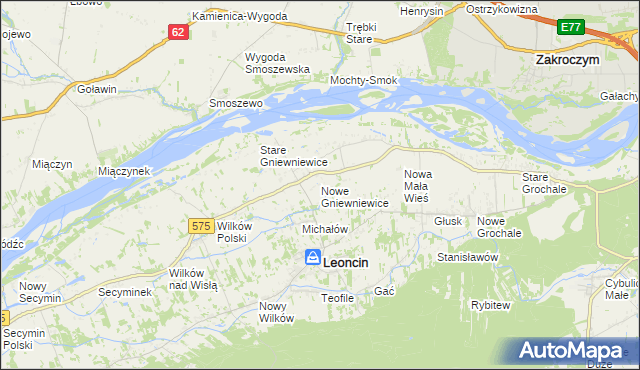 mapa Nowe Gniewniewice, Nowe Gniewniewice na mapie Targeo