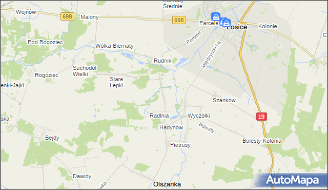 mapa Nowe Łepki, Nowe Łepki na mapie Targeo