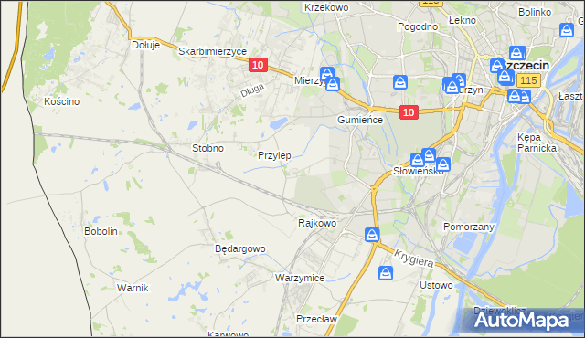 mapa Ostoja gmina Kołbaskowo, Ostoja gmina Kołbaskowo na mapie Targeo