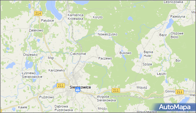 mapa Paczewo, Paczewo na mapie Targeo