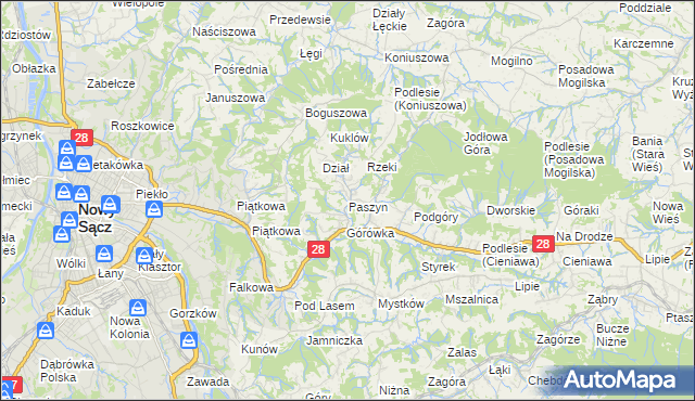 mapa Paszyn, Paszyn na mapie Targeo
