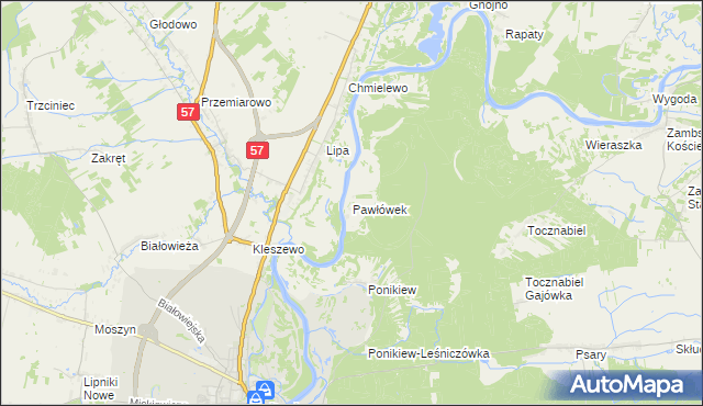mapa Pawłówek gmina Pułtusk, Pawłówek gmina Pułtusk na mapie Targeo