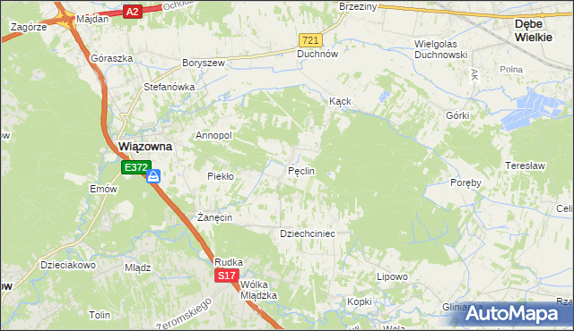 mapa Pęclin, Pęclin na mapie Targeo