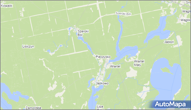 mapa Pieczysko gmina Ruciane-Nida, Pieczysko gmina Ruciane-Nida na mapie Targeo