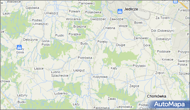 mapa Podniebyle, Podniebyle na mapie Targeo