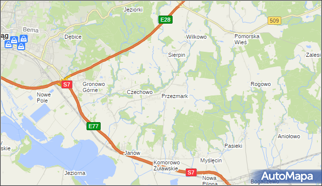 mapa Przezmark gmina Elbląg, Przezmark gmina Elbląg na mapie Targeo