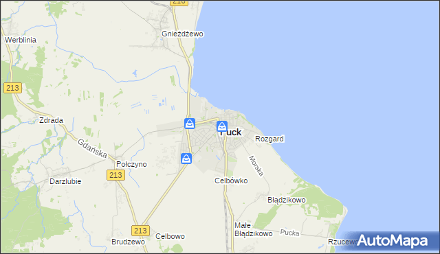 mapa Puck, Puck na mapie Targeo