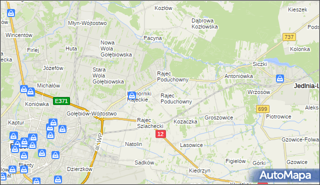 mapa Rajec Poduchowny, Rajec Poduchowny na mapie Targeo