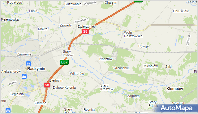 mapa Rasztów, Rasztów na mapie Targeo