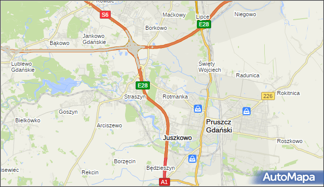 mapa Rotmanka, Rotmanka na mapie Targeo