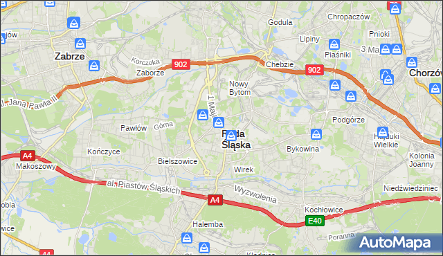 mapa Rudy Śląskiej, Ruda Śląska na mapie Targeo