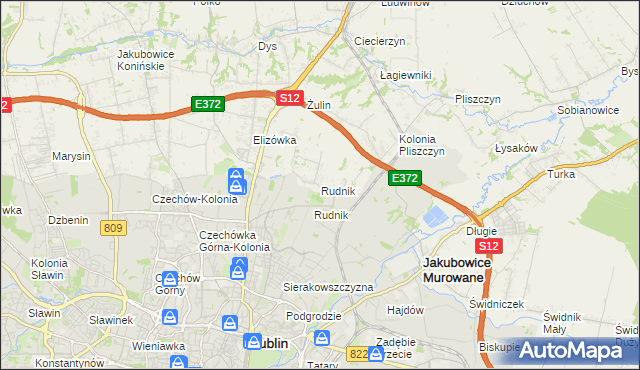 mapa Rudnik gmina Wólka, Rudnik gmina Wólka na mapie Targeo