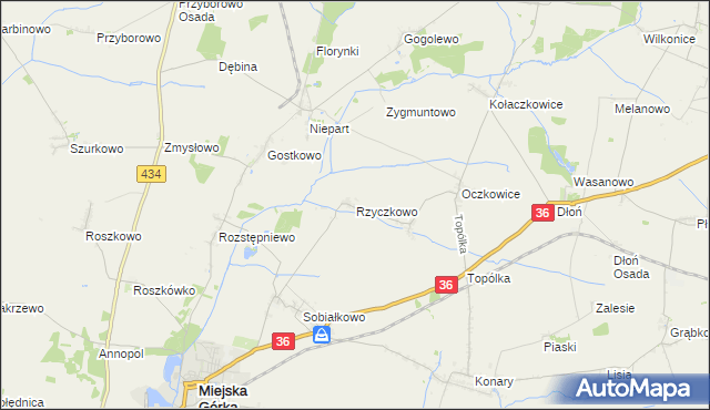 mapa Rzyczkowo, Rzyczkowo na mapie Targeo