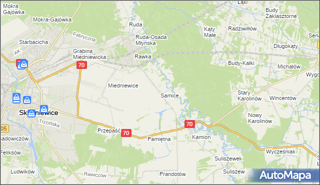 mapa Samice, Samice na mapie Targeo