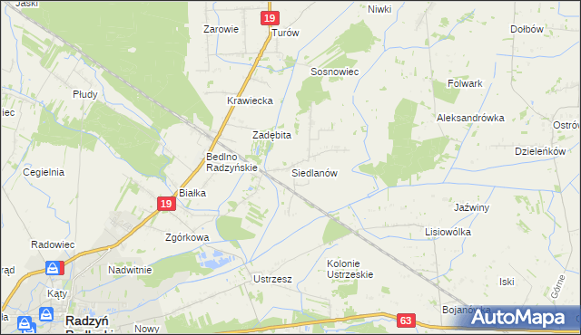 mapa Siedlanów, Siedlanów na mapie Targeo