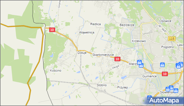 mapa Skarbimierzyce, Skarbimierzyce na mapie Targeo