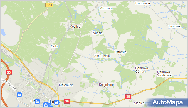 mapa Składowice, Składowice na mapie Targeo