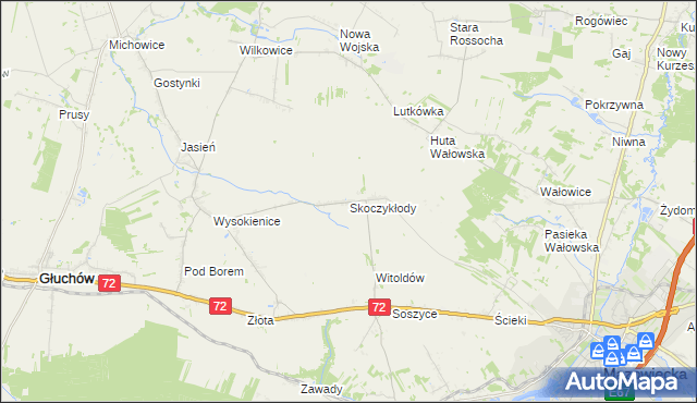 mapa Skoczykłody, Skoczykłody na mapie Targeo