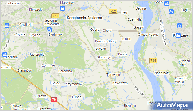 mapa Słomczyn gmina Konstancin-Jeziorna, Słomczyn gmina Konstancin-Jeziorna na mapie Targeo