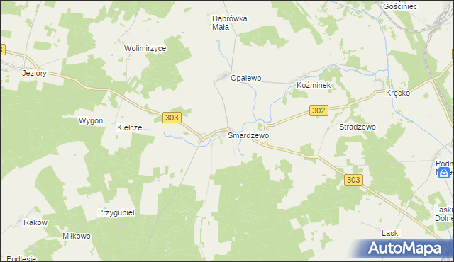 mapa Smardzewo gmina Szczaniec, Smardzewo gmina Szczaniec na mapie Targeo