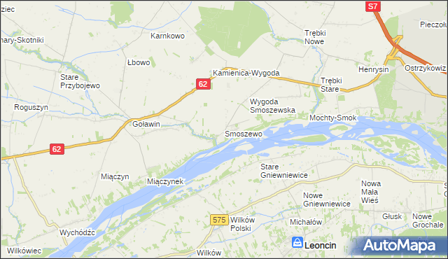 mapa Smoszewo, Smoszewo na mapie Targeo