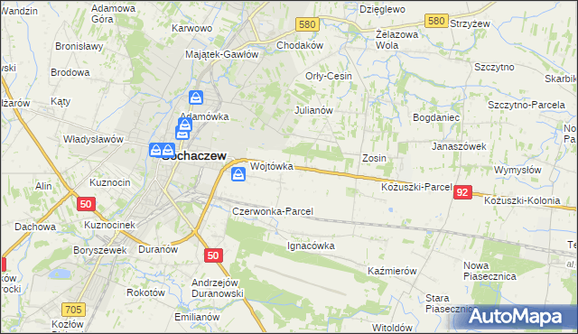 mapa Sochaczew-Wieś, Sochaczew-Wieś na mapie Targeo