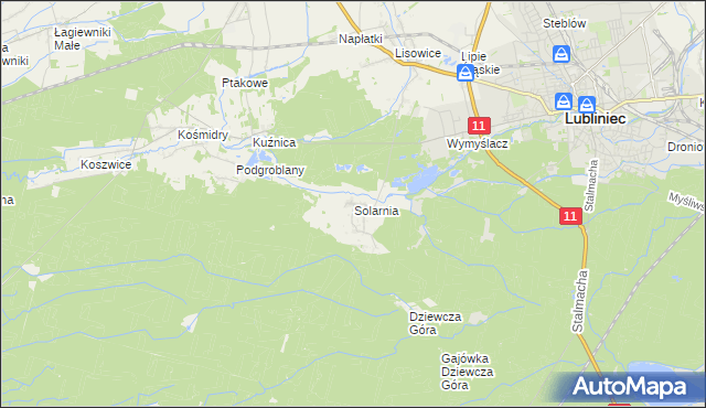 mapa Solarnia gmina Pawonków, Solarnia gmina Pawonków na mapie Targeo