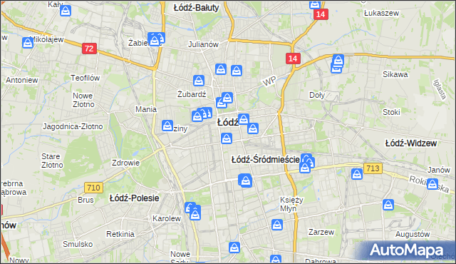 mapa Śródmieście gmina Łódź, Śródmieście gmina Łódź na mapie Targeo
