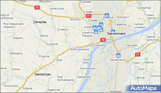 mapa Strochcice, Strochcice na mapie Targeo