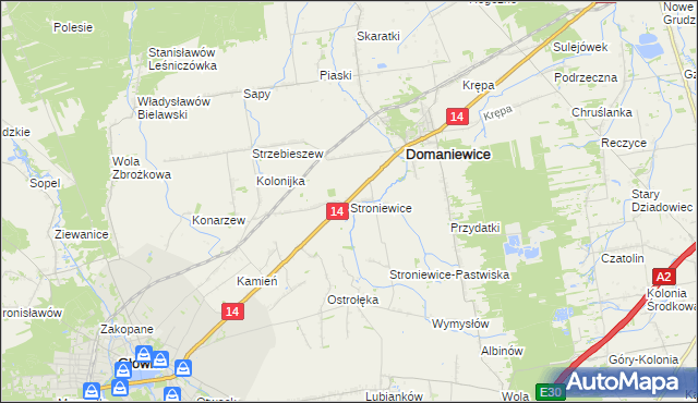 mapa Stroniewice, Stroniewice na mapie Targeo