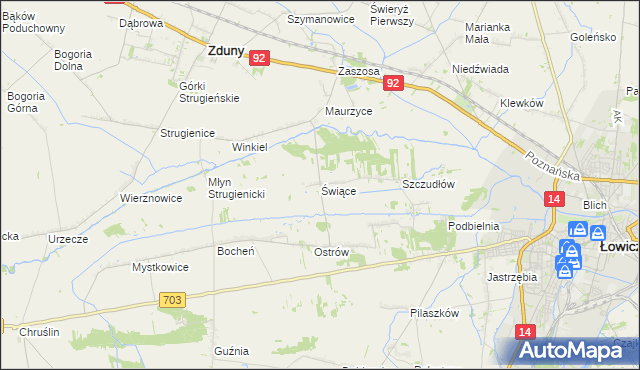 mapa Świące, Świące na mapie Targeo