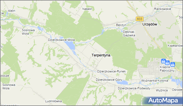 mapa Terpentyna, Terpentyna na mapie Targeo