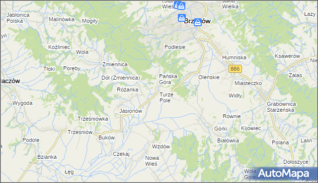 mapa Turze Pole, Turze Pole na mapie Targeo
