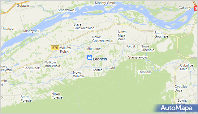 mapa Wincentówek gmina Leoncin, Wincentówek gmina Leoncin na mapie Targeo