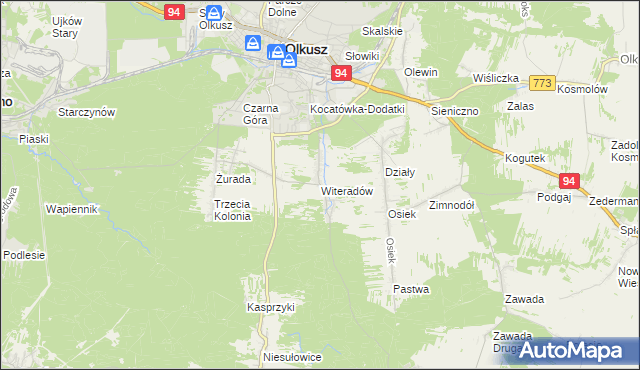mapa Witeradów, Witeradów na mapie Targeo