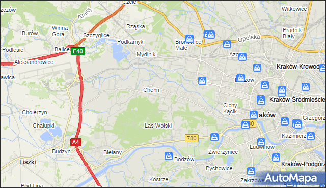 mapa Wola Justowska, Wola Justowska na mapie Targeo