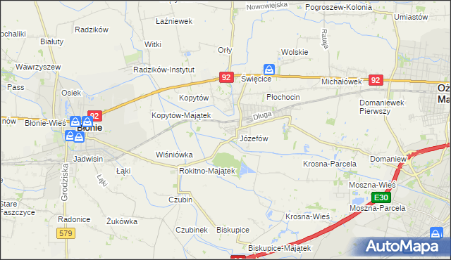 mapa Wolica gmina Ożarów Mazowiecki, Wolica gmina Ożarów Mazowiecki na mapie Targeo