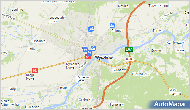 mapa Wyszków, Wyszków na mapie Targeo