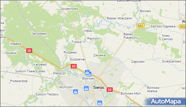 mapa Żarówka gmina Sierpc, Żarówka gmina Sierpc na mapie Targeo