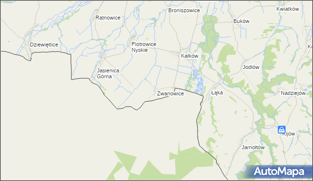 mapa Zwanowice gmina Otmuchów, Zwanowice gmina Otmuchów na mapie Targeo