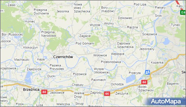 mapa Wołowice, Wołowice na mapie Targeo