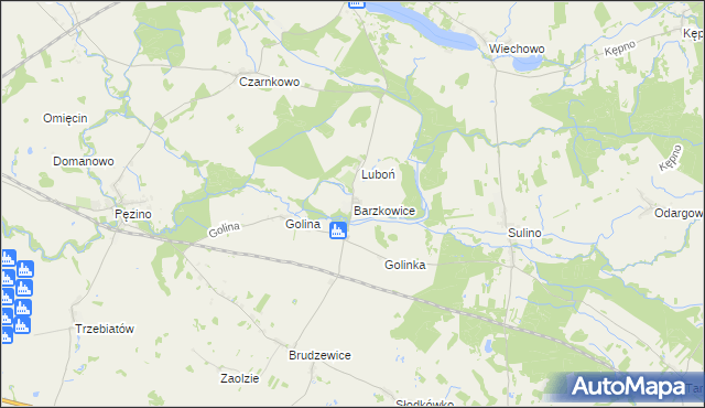 mapa Barzkowice, Barzkowice na mapie Targeo