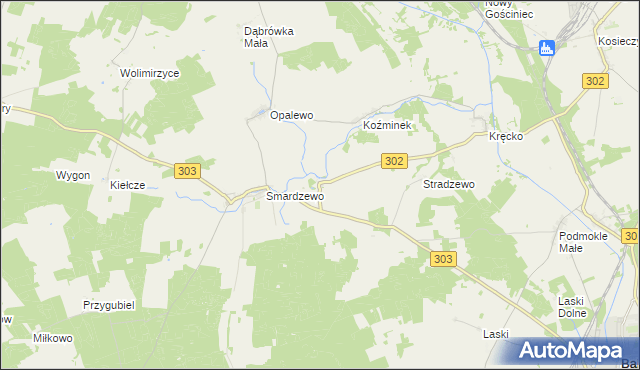 mapa Brudzewo gmina Szczaniec, Brudzewo gmina Szczaniec na mapie Targeo