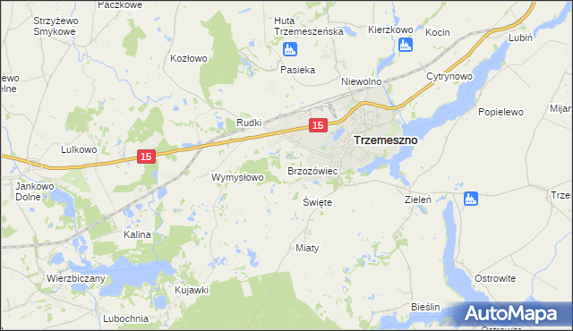 mapa Brzozówiec, Brzozówiec na mapie Targeo