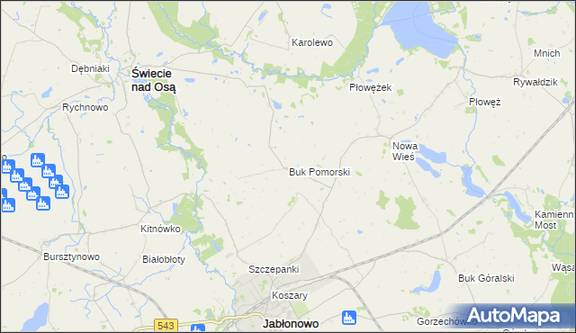 mapa Buk Pomorski, Buk Pomorski na mapie Targeo