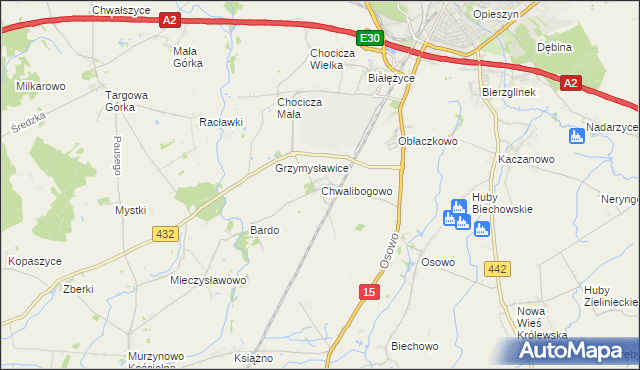 mapa Chwalibogowo gmina Września, Chwalibogowo gmina Września na mapie Targeo